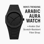 Black Aura Men's Watch with Arabic Numerals