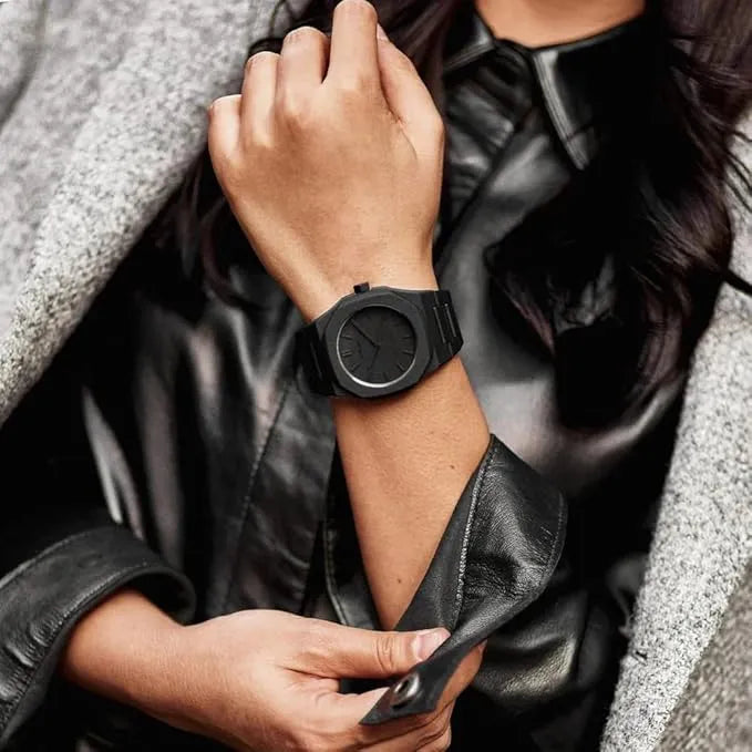 Black Aura Men's Watch with Arabic Numerals