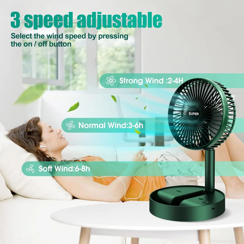 Rechargeable Telescopic Folding Fan