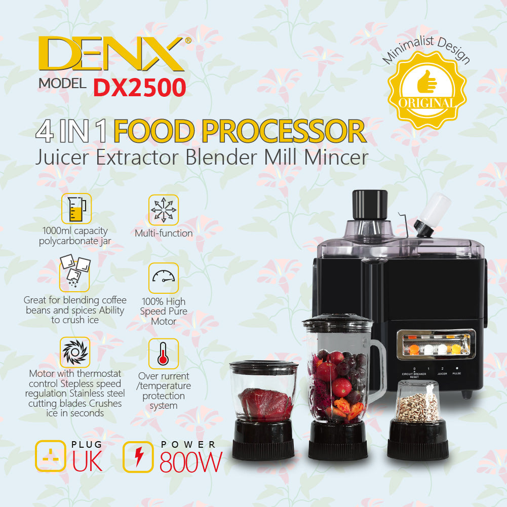 DENX 4 in 1 food processor - 1 Year Warranty