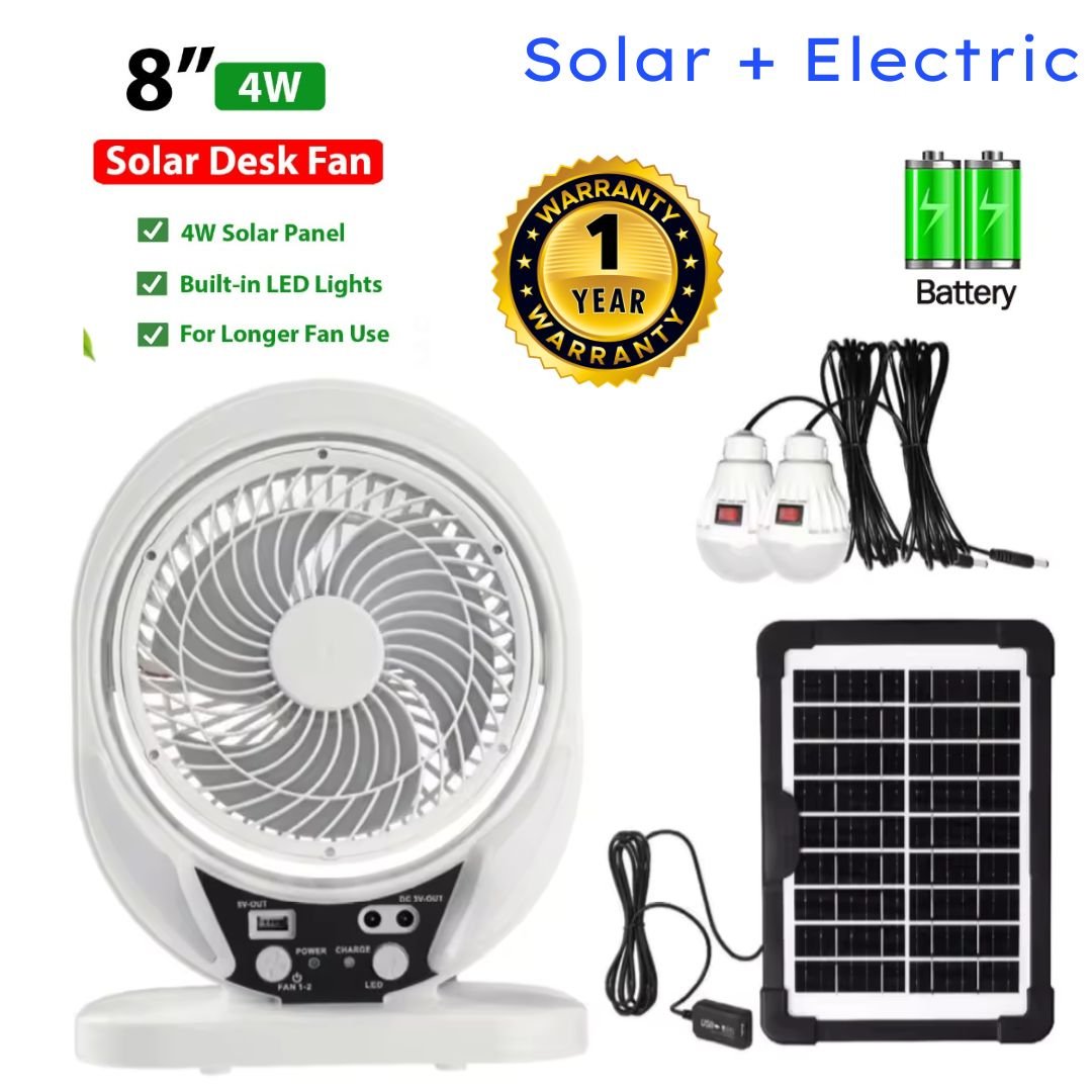 8 in 1 Solar Fan light with Solar Panel and LED Bulb