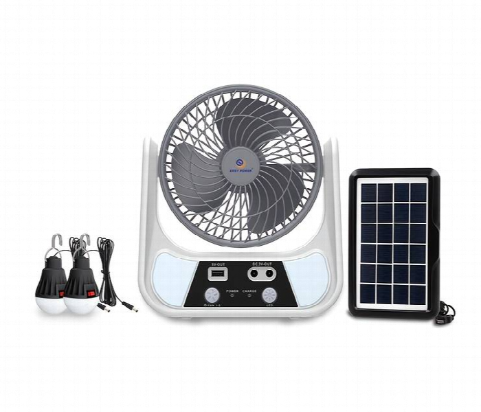 8 in 1 Solar Fan light with Solar Panel and LED Bulb