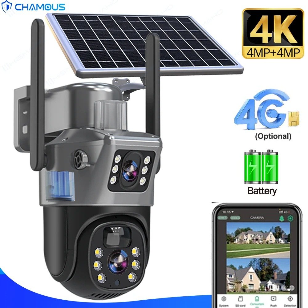 4K 8MP 4G Sim Card Solar Camera