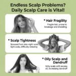 Hair before and after using electric steam straightening brush