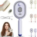 Electric steam hair brush with accessories and USB charging cable