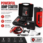 1000A car jump starter with 150 PSI air compressor