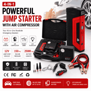 Powerful Jump Starter with Air Compressor