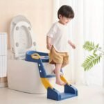 Baby potty training seat with non-slip steps
