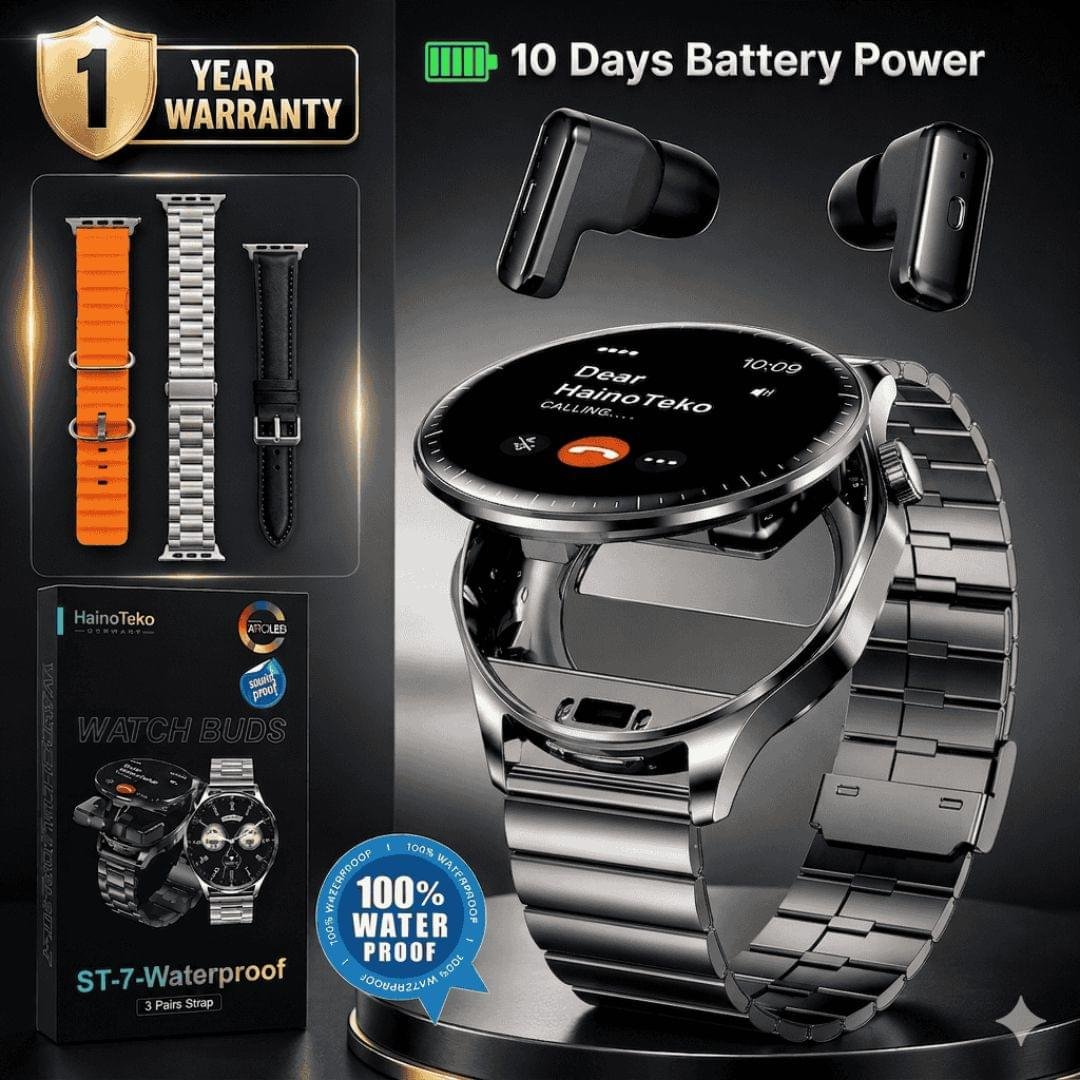 ST-7 Waterproof Smartwatch with Built-in Earbuds