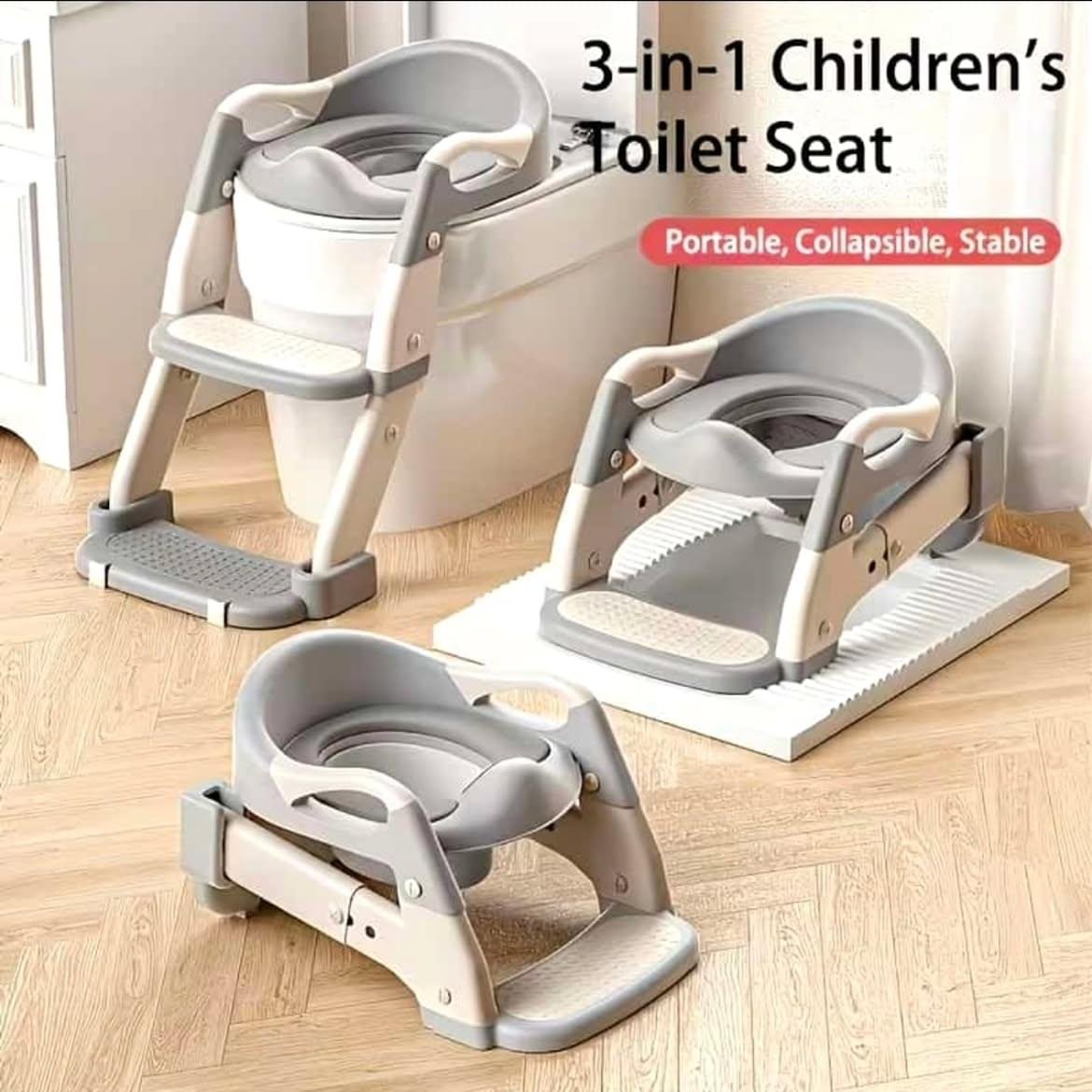3-in-1 baby toilet seat with steps